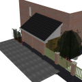 Een voorbeeld 3d voor een nog te bouwen aanbouw te Houten